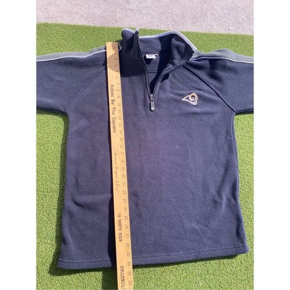 Vintage LA St Louis Rams Mens Medium Quarter Zip Fleece Jacket Pullover Blue Poc - Picture 5 of 6